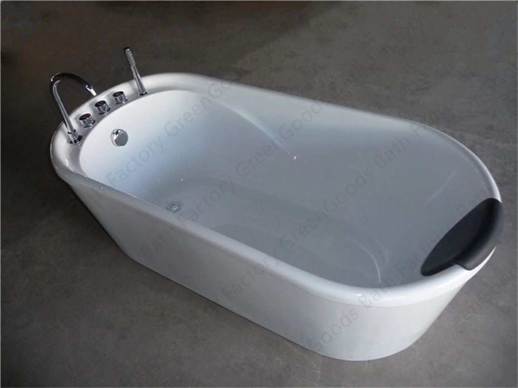 CE Italian Bathroom Adult Deep Bath Tub 1300mm Acrylic Fiberglass Freestanding Bathtub