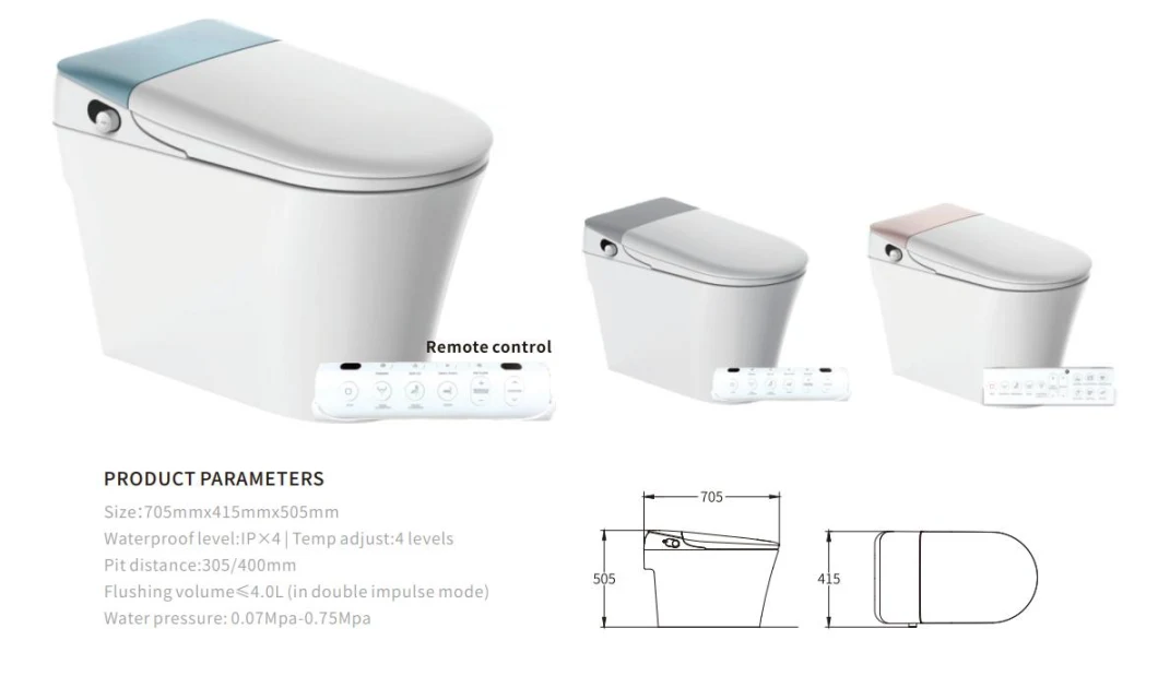 Intelligent Porcelain Wc Floor Mounted Bowl Bathroom Automatic Ceramic One Piece Siphon Toilet