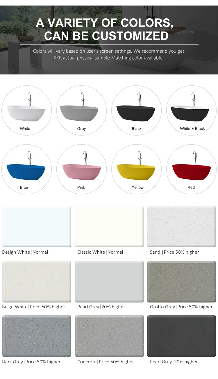 Wholesale Price Matte Solid Surface Freestanding Two People Bathtub