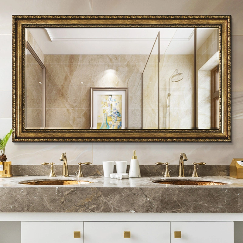 American Retro Decorative Mirror Dressing Table Makeup Bathroom Mirror Porch Wall Hanging Bucket Cabinet Home Mirror