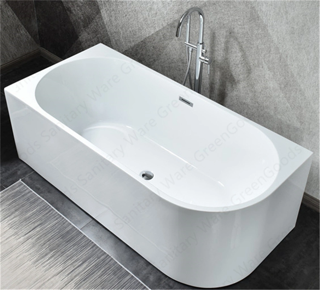 CE High Quality Acrylic Left Skirt Bathtubs 1.5m Free Standing Deep Soaking Bath Tub