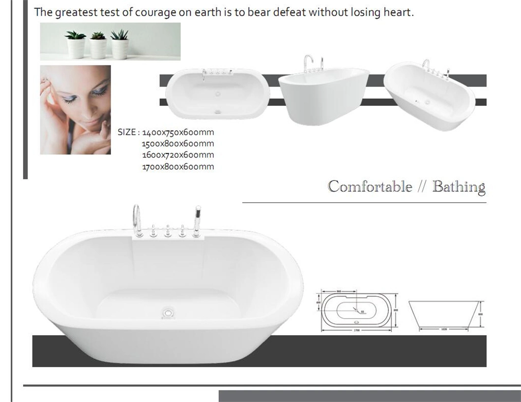 Bath Tubs Modern Design Oval Freestanding SPA Hot Tub