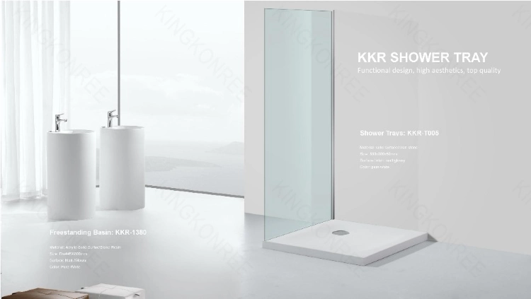 1200*800mm Slim Rectangle Bathroom White Resin Stone Shower Tray