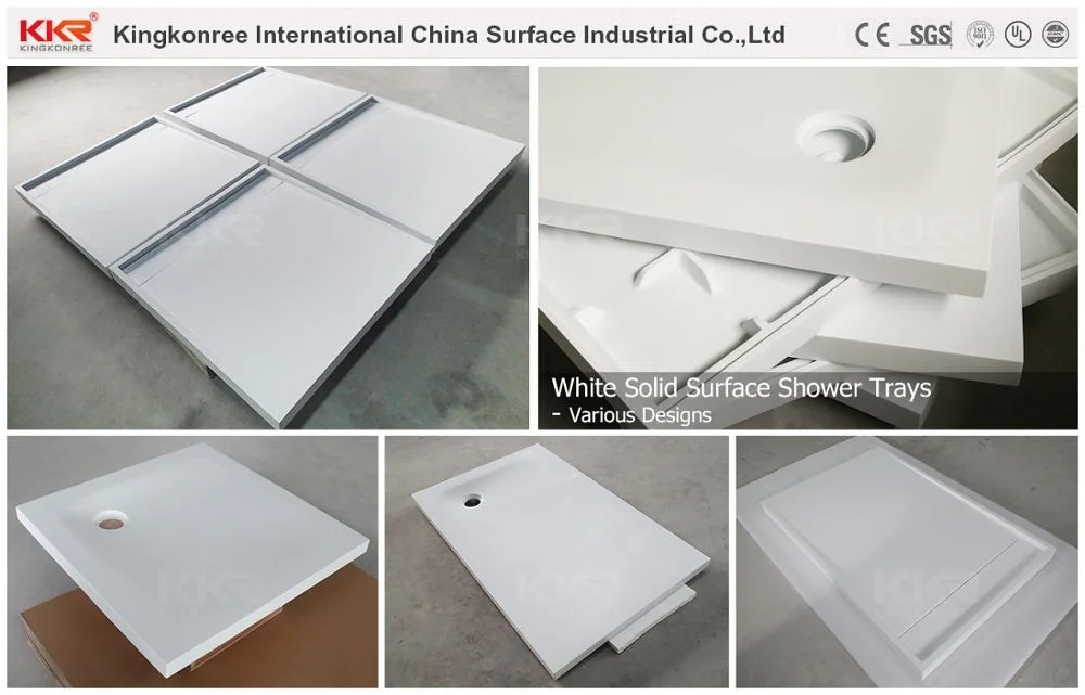 Non Slip Solid Surface Resin Stone Marble Bathroom Shower Trays (KKR-200201-1)