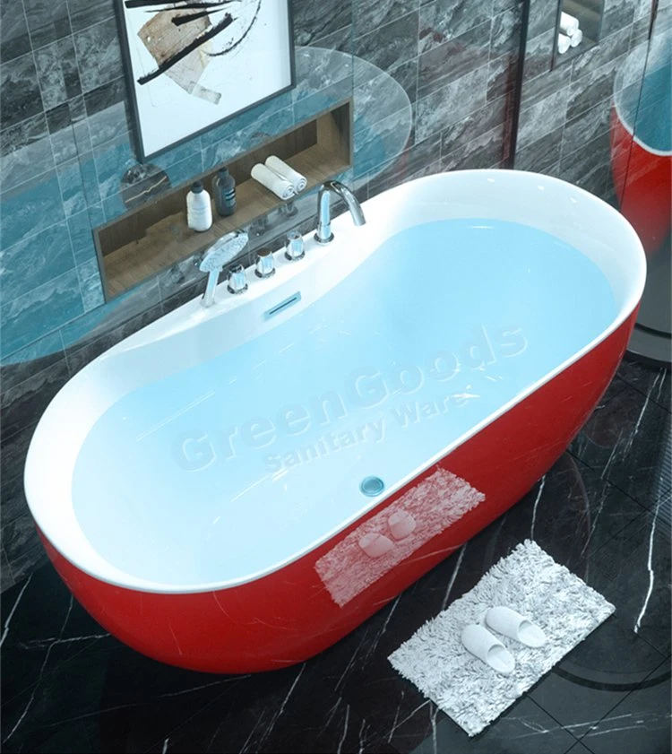 Wholesale Very Popular Luxury Bathroom Large Size Oval Freestanding Deep Soaking Bathtub