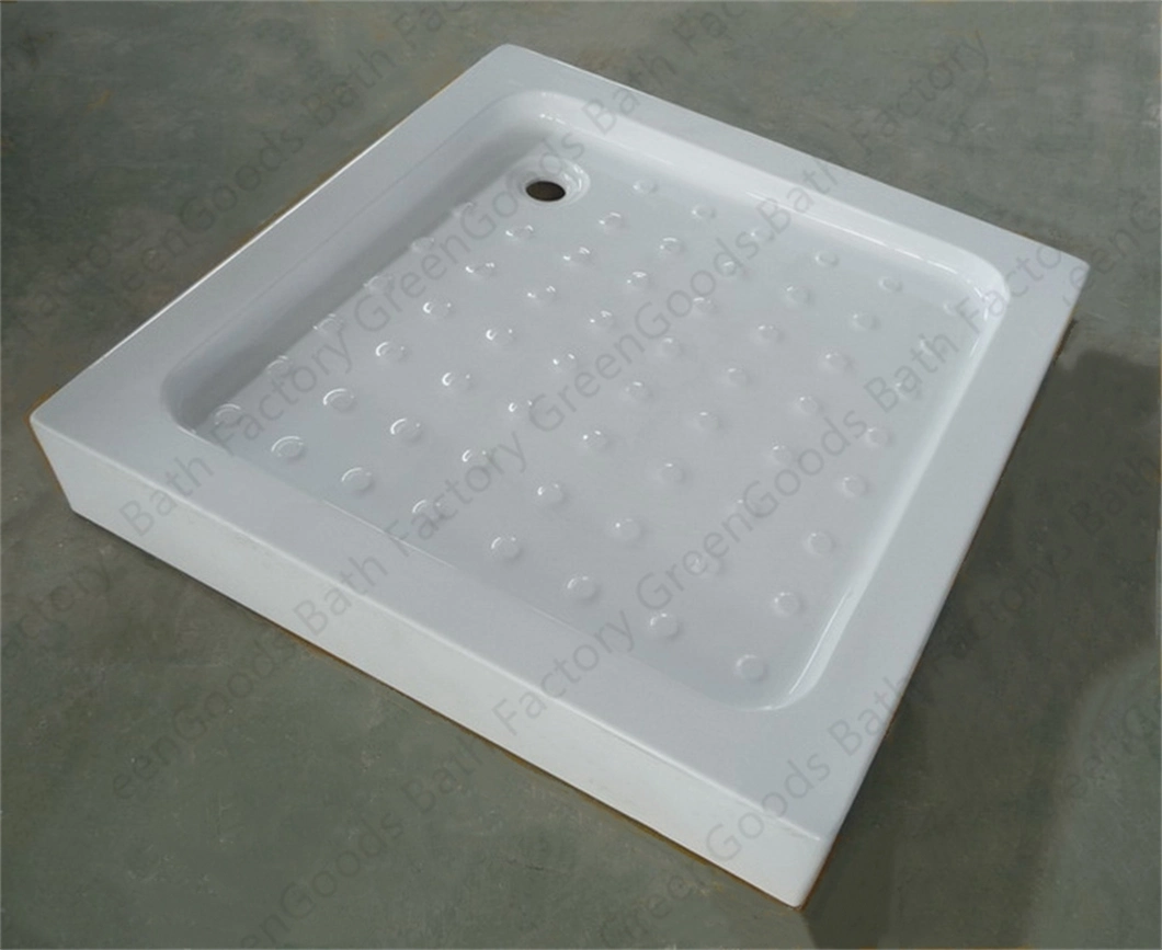 CE Hangzhou Bathroom ABS Acrylic Fiberglass 80X80 Square Shower Tray