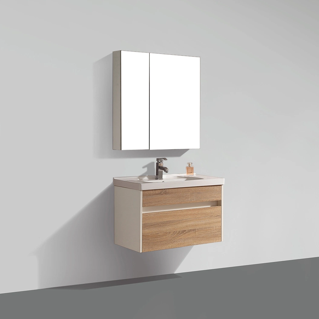 Sp-8444b-800 European Popular Selling Wooden Laminate Bathroom Cabinet with Painted PVC Soft Close Doors