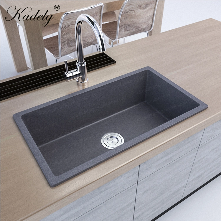 OEM/ODM Basic Customization Grey Color Quartz Stone Sink Kitchen Sink Undermount Basin Handmade Sink