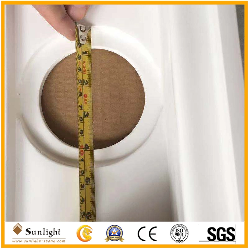 Rectangular Cultured Marble Shower Base 60&prime;&prime;x30&prime;&prime; Trench Drain for Us Market Shower Pan Tray M15