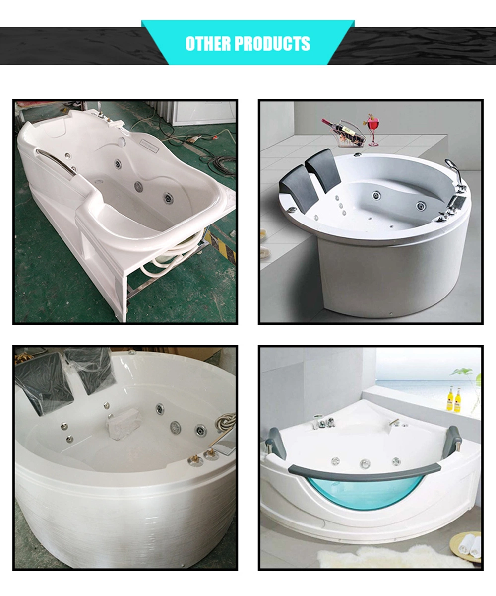 New Model Bathtub Two People Bathtub LED Light Massage Corner Bath Tub