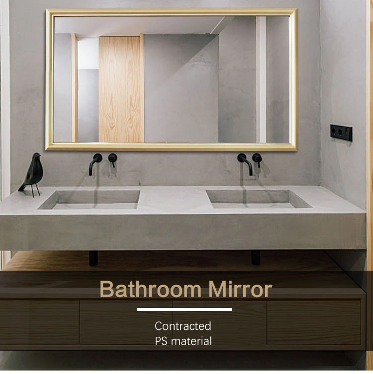 Large Framed Hotel Bathroom Cabinet Wall Mirror with PS Material Frame