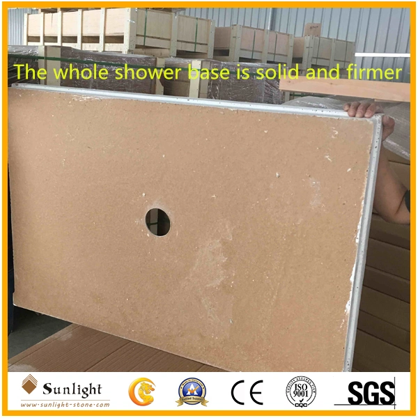 60X36X3 Center Drain Cultured Marble Shower Pan, Shower Base for Us Hotel