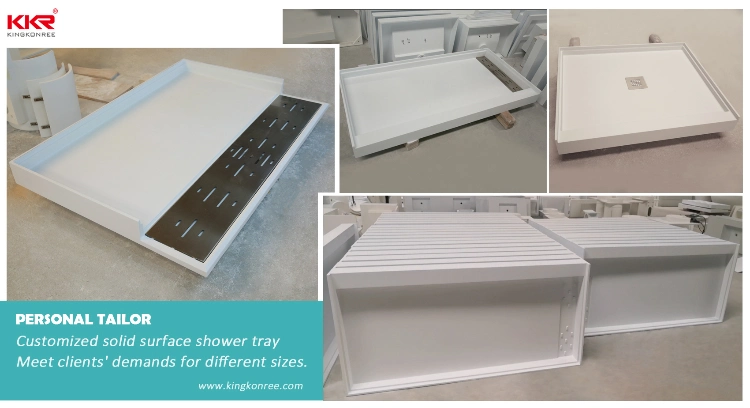 1200*800mm Slim Rectangle Bathroom White Resin Stone Shower Tray