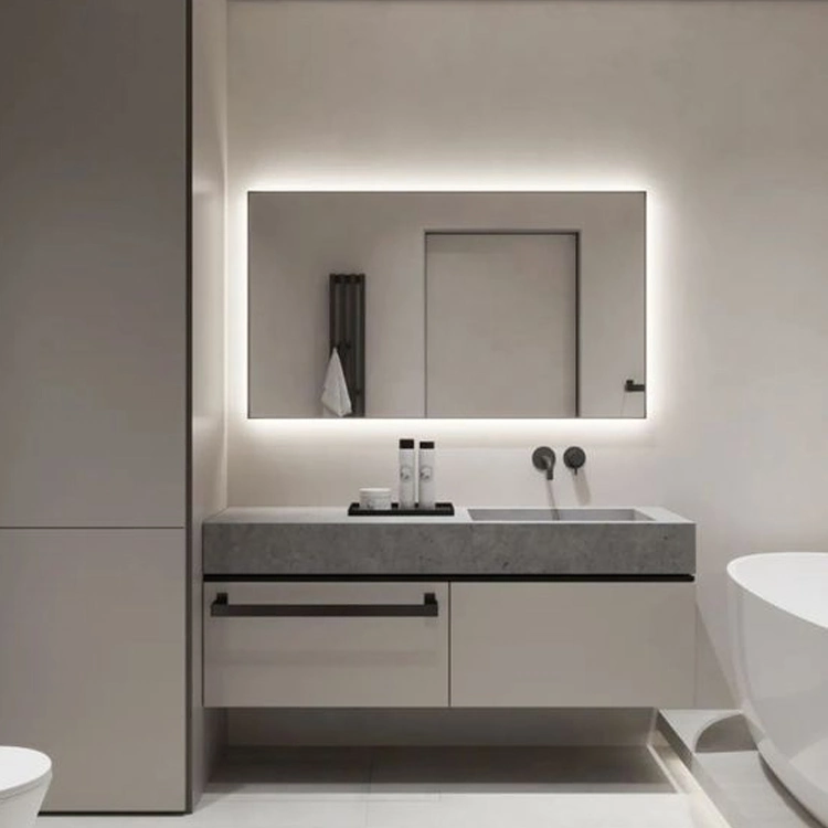 Modern Style High End Bathroom Vanity Cabinet Hotel Custom Size Bath Vanity Set with Suspended Sink