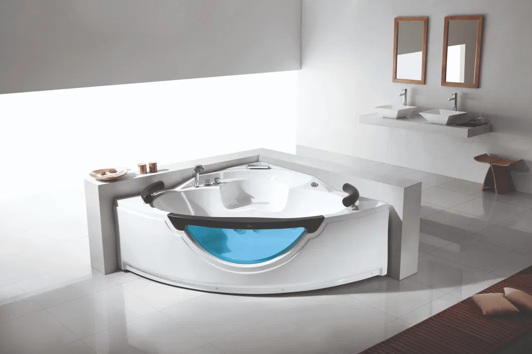 White Acrylic Sanitary Whirlpool Massage Bathtub