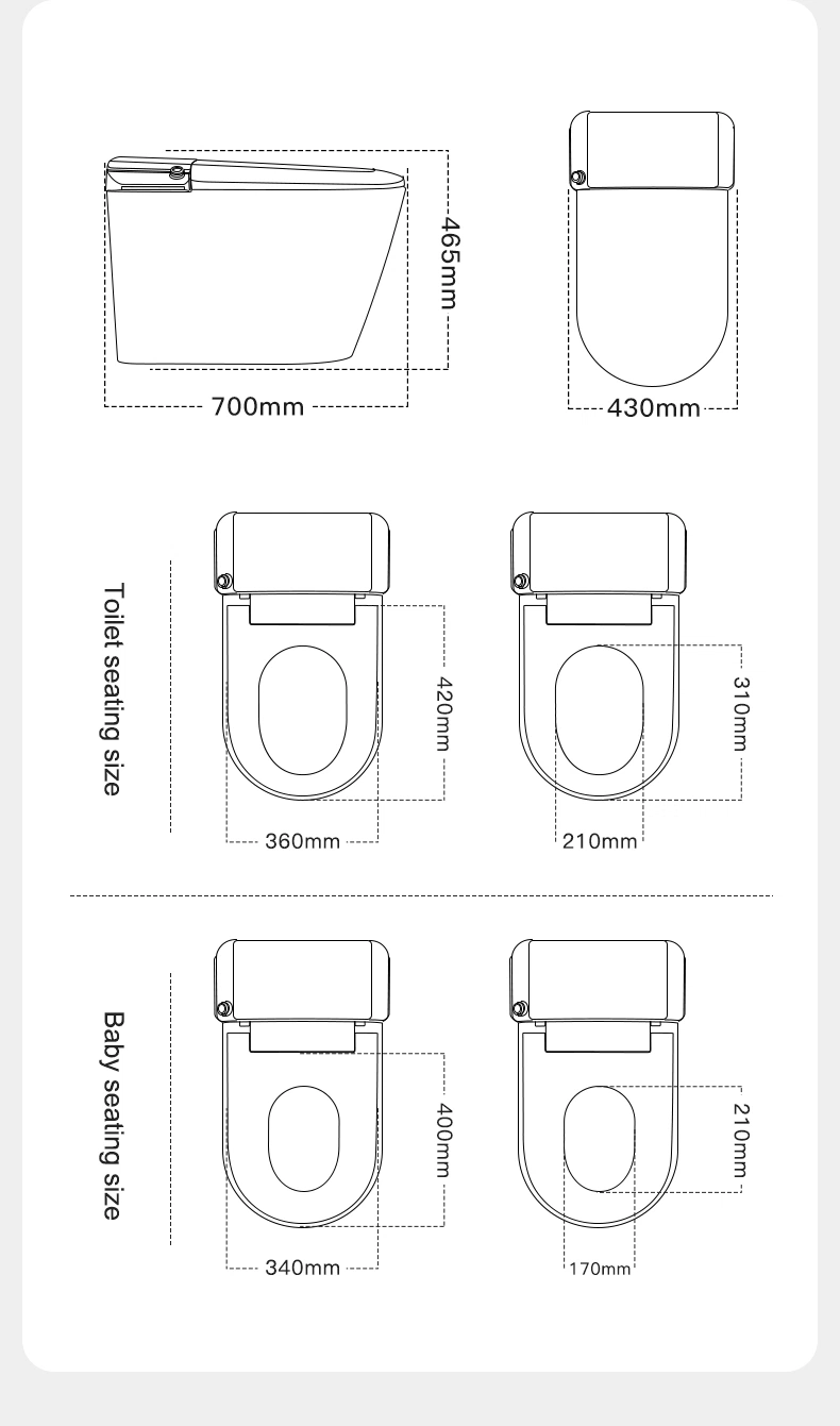 Smart Toilet Siphonic Intelligent Toilet Floor Mounted Toilet