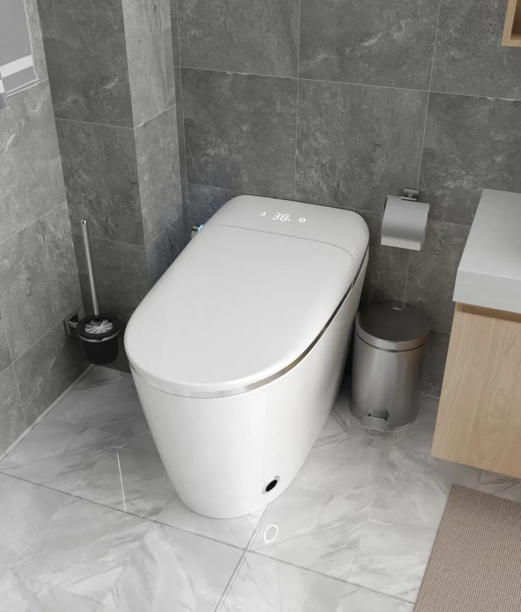 Intelligent Toilet Foot Automatic Sensor Electronic Flush Smart Toilet with Bidet