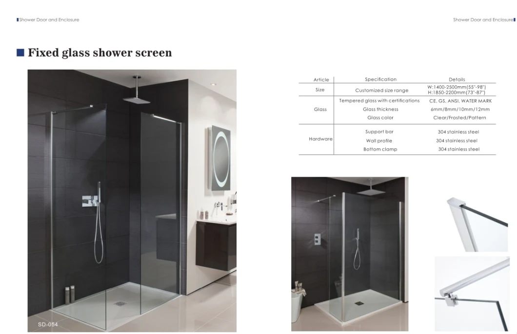 Prima Modern Glass Shower Door Clean Bathroom Ware