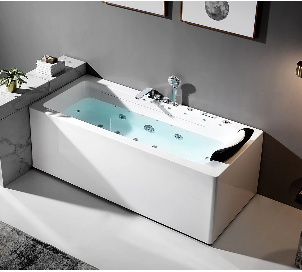 Hotel Family Sanitary Ware Bathroom Acrylic Bathtub with Whirlpool Massage