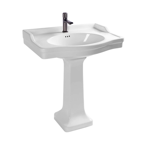 Ceramic Wash Basin and Pedestal Lavatory Freestanding Washbasin Cupc Sink Bathroom Sink with Pedestal Sink