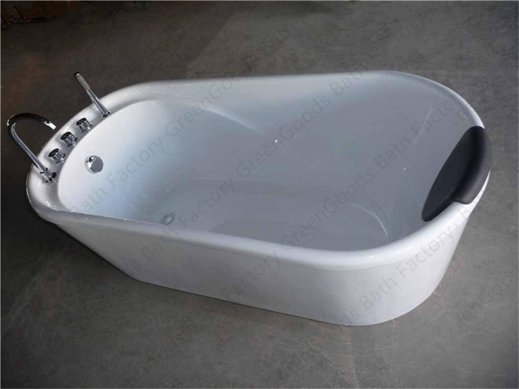 CE Italian Bathroom Adult Deep Bath Tub 1300mm Acrylic Fiberglass Freestanding Bathtub