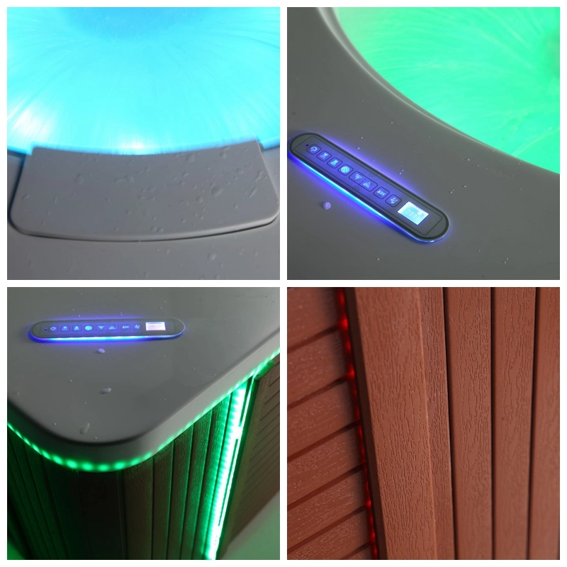 Kingkonree with Colorful LED Light Air Jet Freestanding Massage Bathtub