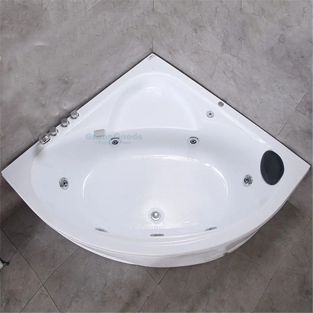 CE White Acrylic Alcove 130X130 Corner Jet Air Jetted Massage Whirlpool Bathtub