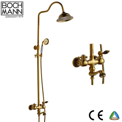  Set doccia bagno Middle East Gold Rose Gold colore rubinetto Con pietra di marmo