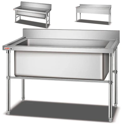  Biciletta singola doppio recipiente commerciale in acciaio inox, lavandino da cucina in acciaio inox Prodotti in acciaio