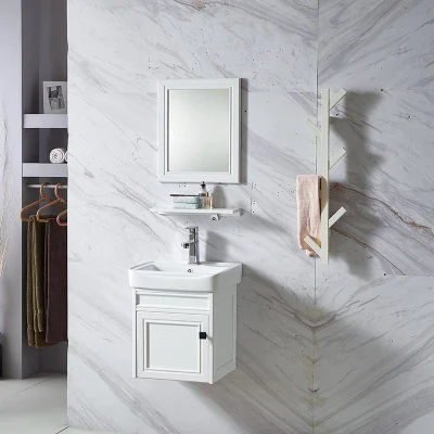Bagno piccolo vanity lega di alluminio lavabo bagno Specchio armadio
