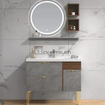 Made in China Free Sting bagno Sink Cabinet Vanity Wholesale Italian Luxury Design moderno arredo mobile in ceramica Basin LED Specchio Bagno Vanit