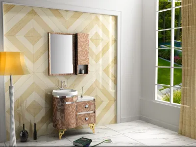 Pavimento in acciaio inossidabile in metallo armadio del bagno Vanity Mobili per la casa