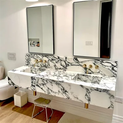 Newstar Calacatta Viola Custom marmo lavandino Basin Powder Room Vanity Bagno cucina Lavandino rettangolo doppio Lavandino marmo