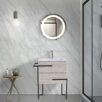 SPV-3000 moderno bagno in legno pavimento armadio di lusso moderno libero Mobili in piedi specchietto LED Smart moderno armadio bagno