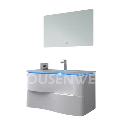 Unità abitative per bagno in porcellana Vanity classica Con luce LED