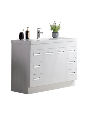 Lavandino moderno da 48&quot; bianco lucido senza pavimento