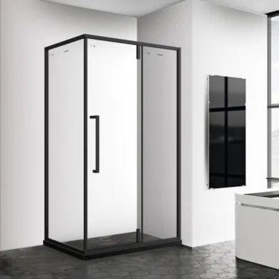 Camera doccia con cerniera Qian Yan senza cornice, lussuoso perno curvo Produzione di camere da doccia all&prime;ingrosso Top qualità 304 materiale marmo di lusso Doccia