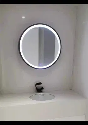 Armadio in vetro LED multistrato in legno per montaggio a parete decorativo per bagno Specchio per arredamento casa/hotel/salone/WC