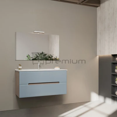 SP-8444b-1000 vanità per mobili da bagno in legno compensato con lavabo in ceramica bianca di qualità Set bagno con finiture in Melamina