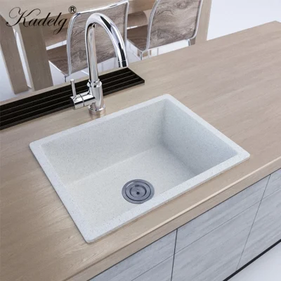  Cucina popolare materiale al quarzo Bianco Ristorante Composite Granite Sink