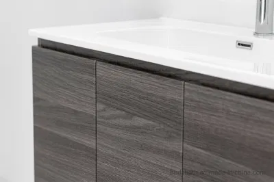 Armadio bagno 80 cm sospeso con lavandino in ceramica 2 porte 2 Cassetti in quercia scura