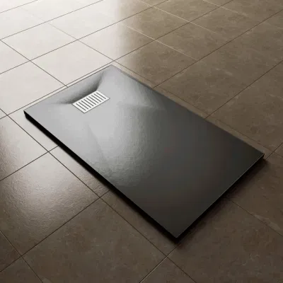  Doccia per bagno SMC rettangolare nera vassoio con finitura in pietra