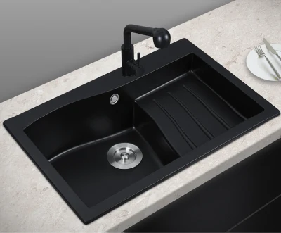  Design moderno High Performance composito Nero Granitequartz cucina con Drainboard