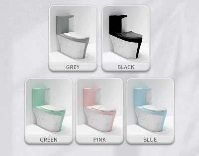  Hot Selling Hotel Cinese Produttore bagno WC armadio acqua personalizzato Ceramica Sifonic Flush Sanitary Ware Gold Line un pezzo di toilette Bagno in marmo