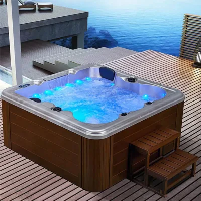 Buon prezzo acrilico Giardino vasca indipendente 4 persone Family Whirlpool Vasca idromassaggio all&prime;aperto con massaggio