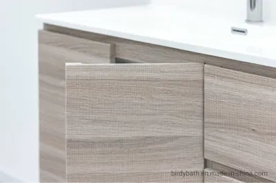 Cabina bagno sospesa 80 cm con porte e cassetti Inchiostro ceramico di quercia chiaro