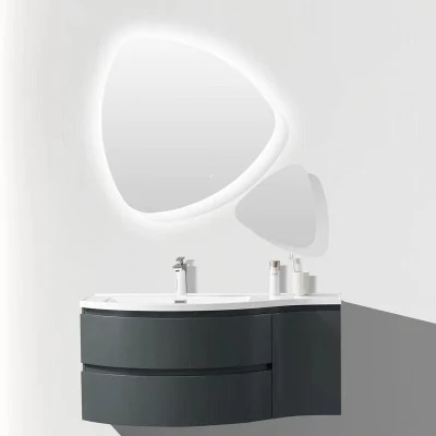 Mobile bagno curvo Vanity montato a parete armadio bagno half-Circle con Bacinella di vetro