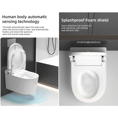 Armadio automatico a muro per bagno Cistern integrato WC intelligente parete Hung WC intelligente