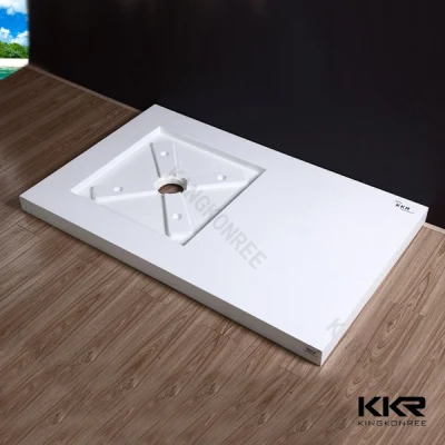 Pietra di resina di qualità superficie solida bagno marmo doccia base