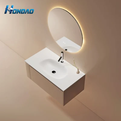 Nuovo design Bianco acrilico sporco-resistente pietra artificiale armadio rettangolo bagno Lavelli del serbatoio